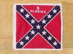CONFEDERATE 5TH FLORIDA BATTLE FLAG SEWN 51x51"