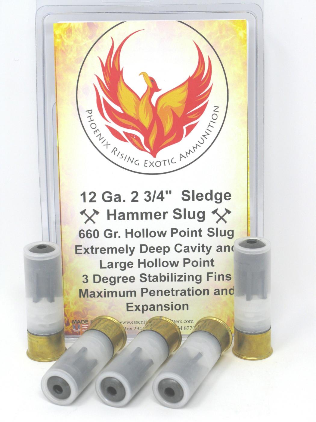 12 Gauge 2 3/4" Sledge Hammer Hollow Point Slug with Rifle Bands
