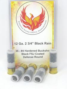 12 Gauge 2 3/4" Black Rain #4 FSJ Coated Buckshot Ammunition