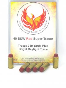 .40 S&W ACP Super Tracer Ammunition - Red