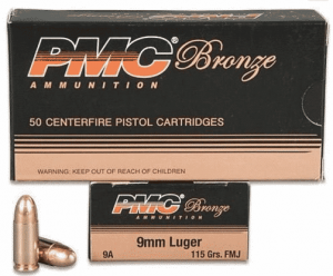 PMC Bronze 9mm Brass Ammo - 1000 rounds